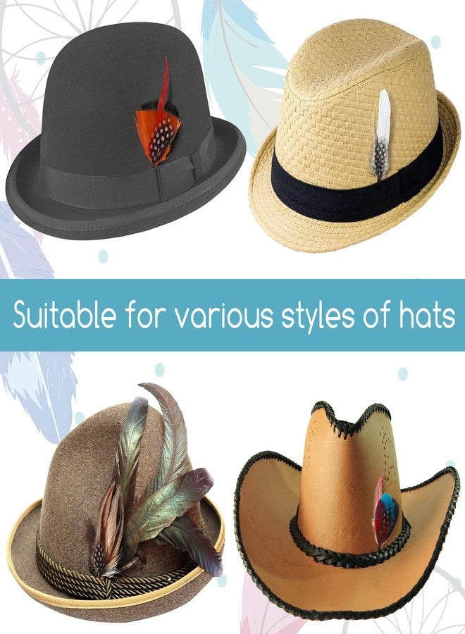 Syhood 20 Pcs Hat Feathers, Assorted Feathers for Hats Colorful Real Feathers Accessories for Men Women(Classic Style) - Image 3